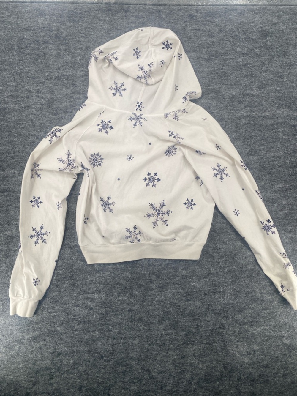 Free People Movement Snowflake Ski Graphic Hoodie Ivory Blue Size M - Picture 6 of 10
